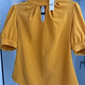 New York & Company Mustard Blouse